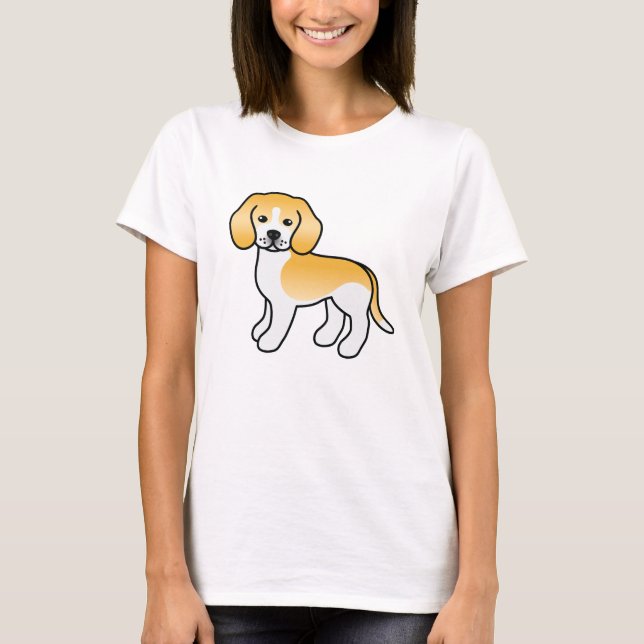 T-shirt Chien Beagle de dessin animé mignon de couleur cit (Devant)