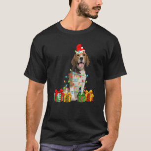T-shirt Chien Beagle de Noël lumières Chien Chien Chien Ch