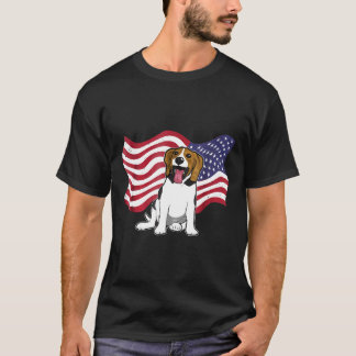 T-shirt Chien beagle Drapeau Amérique Chien Beagle