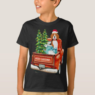 T-shirt Chien beagle équitation Camion Rouge Noël