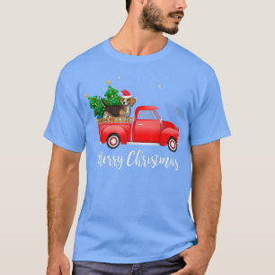 T-shirt Chien beagle équitation Camion Rouge Noël