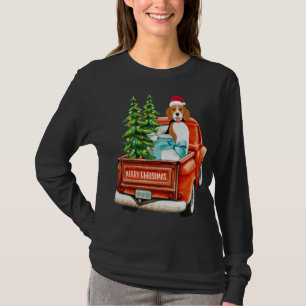 T-shirt Chien beagle équitation Camion Rouge Noël