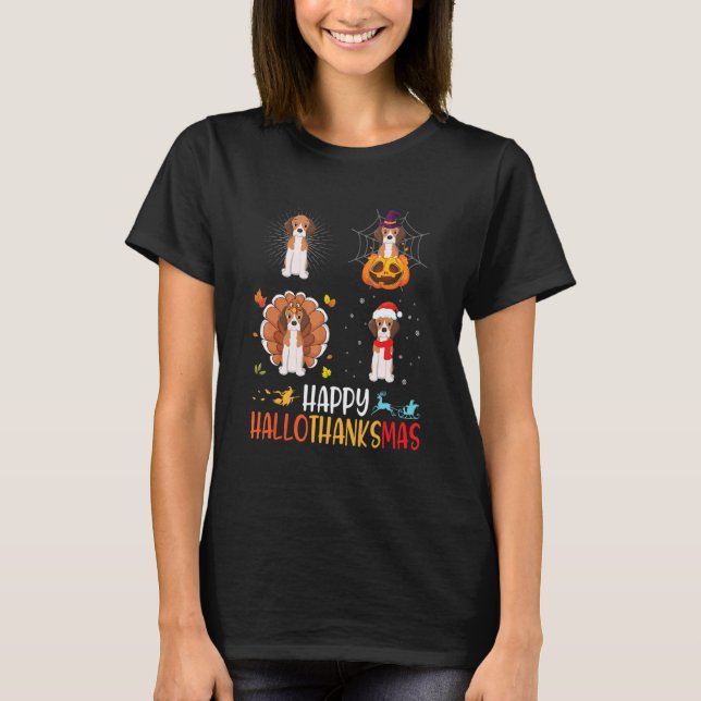 T-shirt Chien beagle Hallothanksmas Halloween Thanksgi (Devant)