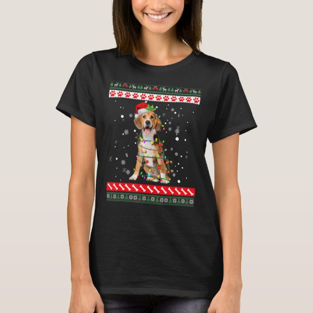T-shirt Chien beagle laide sucré Noël Chien chiot (Devant)