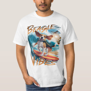 T-shirt Chien Beagle majestueux surfant sur les vagues géa