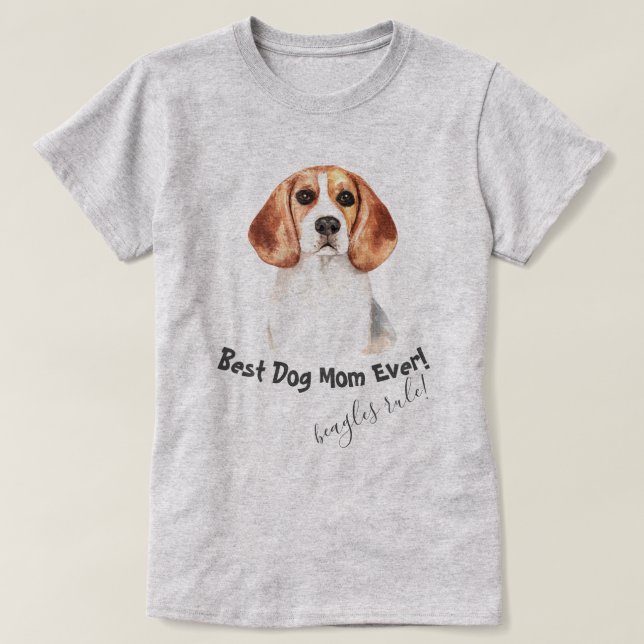 T-shirt Chien beagle Meilleur Chien Maman Jamais (Design devant)
