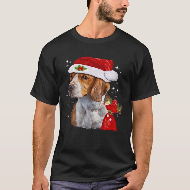 T-shirt Chien beagle Noël T Chemise Chien Famille Noël (Devant)
