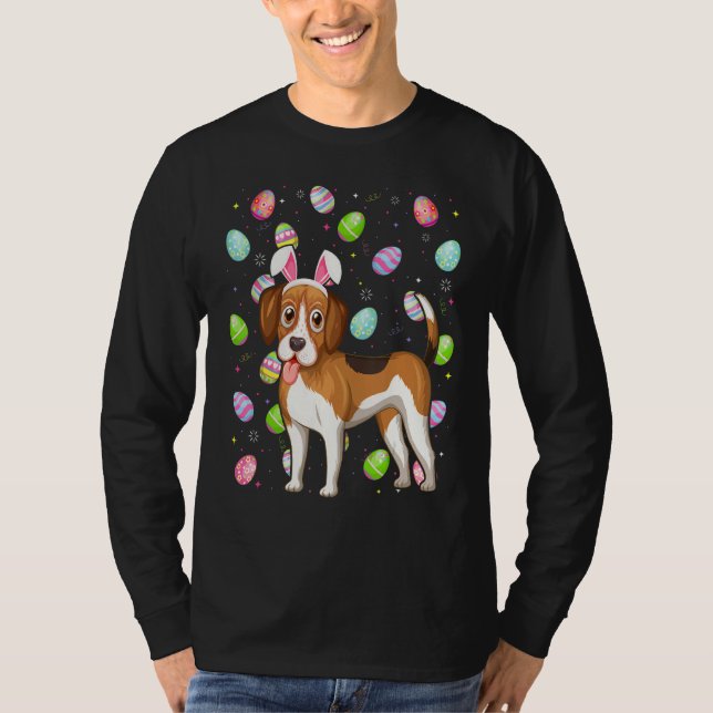 T-shirt Chien beagle Oeuf de Pâques Drôle Beagle de Pâques (Devant)
