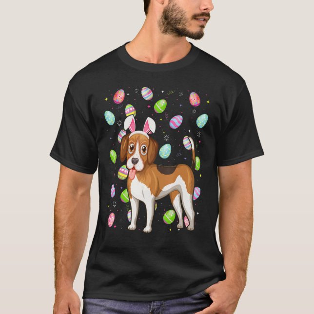 T-shirt Chien beagle Oeuf de Pâques Drôle Beagle de Pâques (Devant)