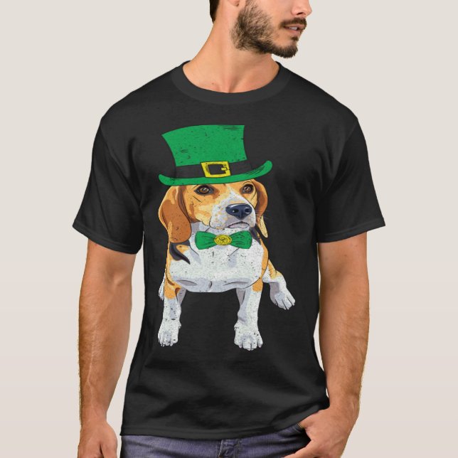 T-shirt Chien Beagle Trèfle de la Saint-Patrick Saint-Patr (Devant)