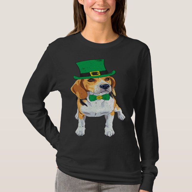T-shirt Chien Beagle Trèfle St Patrick Saint Paddy (Devant)