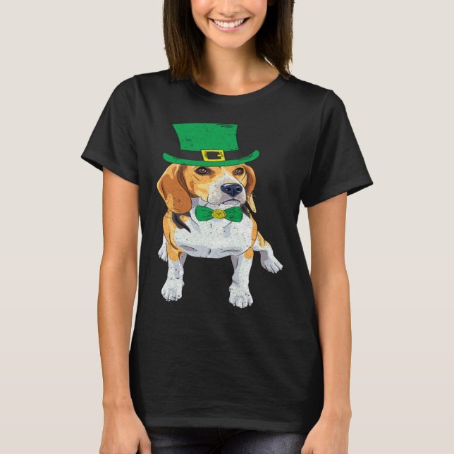 T-shirt Chien Beagle Trèfle St Patrick Saint Paddy (Devant)