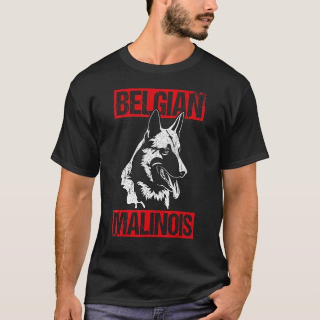 T-shirt Chien belge Malinois propriétaire Chien Chien Chie (Devant)