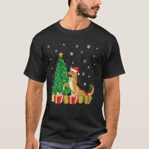 T-shirt Chien berger allemand avec chapeau de Père Noël po