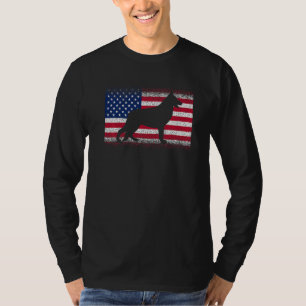 T-shirt Chien berger allemand avec drapeau américain Patri