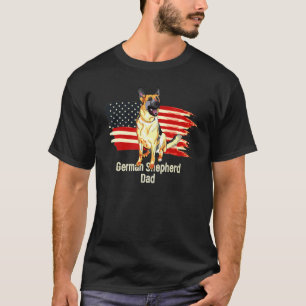T-shirt Chien berger allemand Chien à drapeau américain