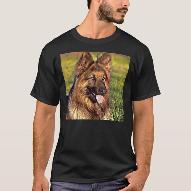 T-shirt Chien berger allemand de longue date (Devant)