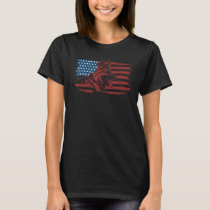 T-shirt Chien berger allemand Drapeau américain Patriotiqu