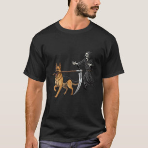 T-shirt Chien berger allemand drôle d'Halloween et la Fauc