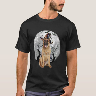 T-shirt Chien berger allemand et lune Déguisement Hallowee