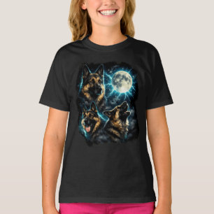 T-shirt Chien berger allemand hurlant à la lune