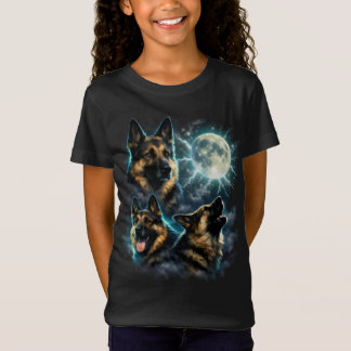 T-Shirt Chien Berger Allemand Hurlement à la Lune