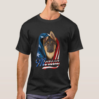 T-shirt Chien Berger Allemand Mérica Drapeau USA 4 Juillet
