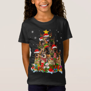 T-Shirt Chien berger allemand Noël Arbre Lumières Noël San