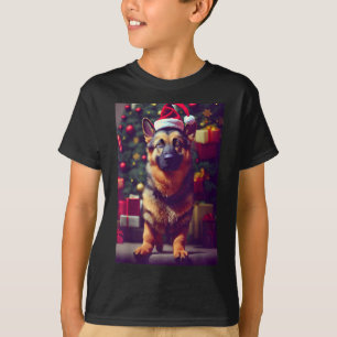 T-shirt Chien berger allemand Noël Père Noël Propriétaire