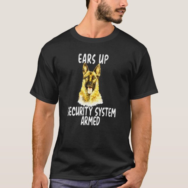T-shirt Chien berger allemand Oreille Système de sécurité  (Devant)