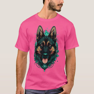 T-shirt Chien berger allemand Turquoise