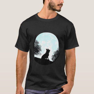 T-shirt Chien berger allemand Wolf Lune mignonne Silhouett