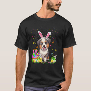 T-shirt Chien Berger Australien Chasse aux œufs de Pâques