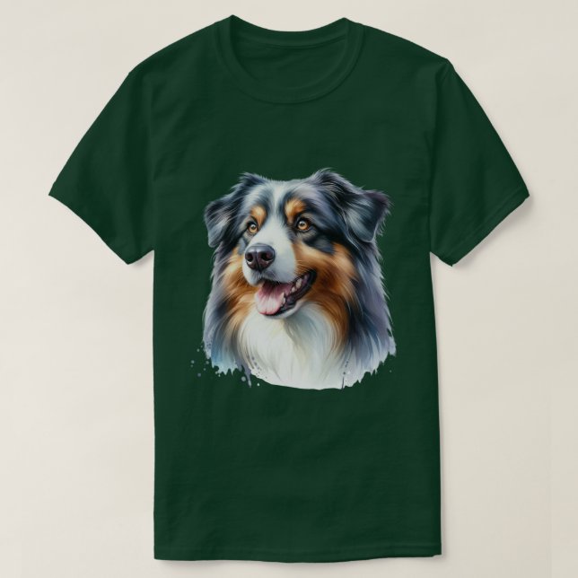 T-shirt Chien berger australien de trois couleurs (Design devant)