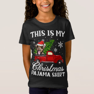 T-Shirt Chien Berger Australien Montant Camion Rouge Avec 