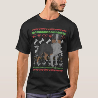 T-shirt Chien berger australien Père Noël laid Noël