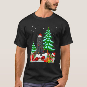 T-shirt Chien berger belge portant un chapeau de Noël arbr