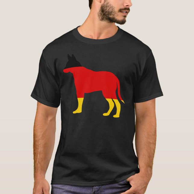 T-shirt Chien berger du drapeau allemand (Devant)