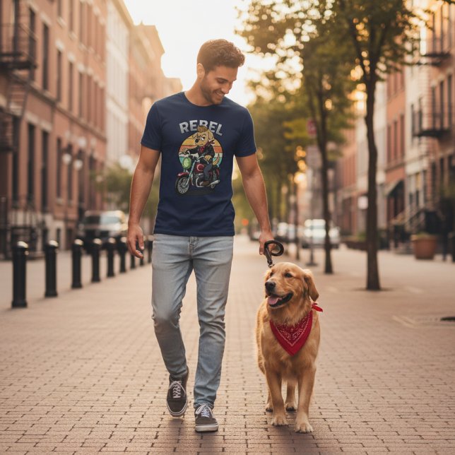 T-Shirt Chien Biker Rebelle Vintage (Créateur téléchargé)