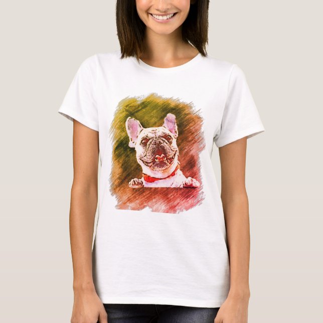 T-shirt Chien blanc aux cheveux courts (Devant)