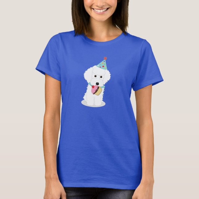 T-shirt Chien blanc de partie de caniche (Devant)