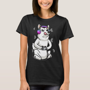 T-shirt Chien blanc Joueur de Chien Blanc Jeu Vidéo en All