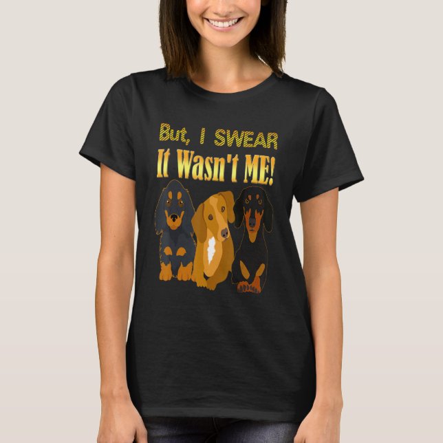 T-shirt Chien blanc mignon Dachshund (Devant)