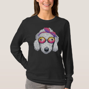 T-shirt Chien blanc mignon portant des lunettes