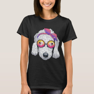 T-shirt Chien blanc mignon portant des lunettes
