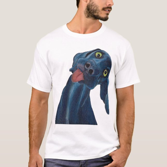 T-shirt Chien bleu idiot (Devant)