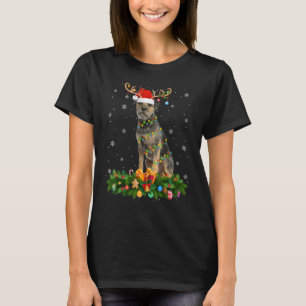 T-shirt Chien Border Terrier avec un chapeau de renne pour