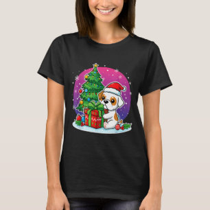 T-shirt Chien bouledogue de Noël Chapeau de Père Noël Chie