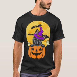 T-shirt Chien Bouledogue Français Noir Sorcière Amateur de