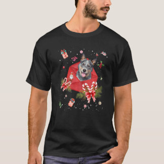 T-shirt Chien Bouvier Australien Dans Un Ornement De Carte